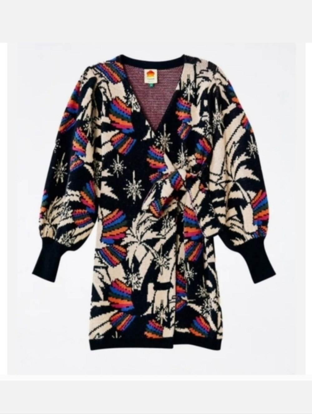 FARM RIO TOUCAN WAVE SWEATER DRESS